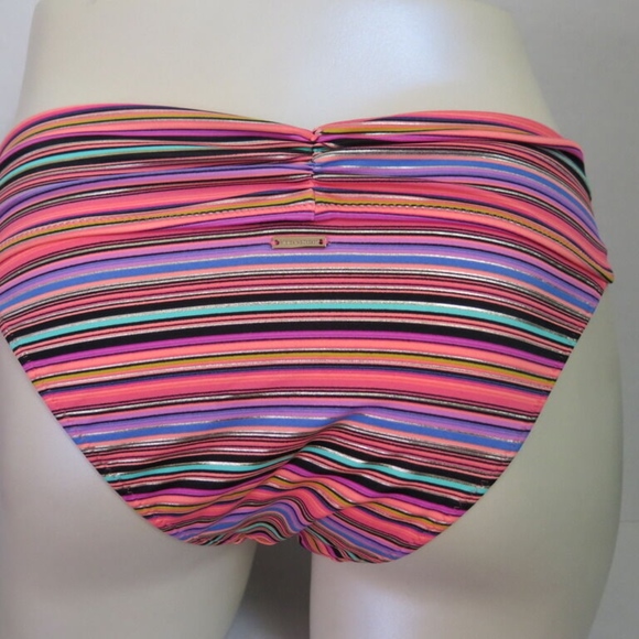 NWT Victoria's Secret Multi Geo Stripe Foil Hottie Cheeky Swim Bottom - Picture 2 of 2